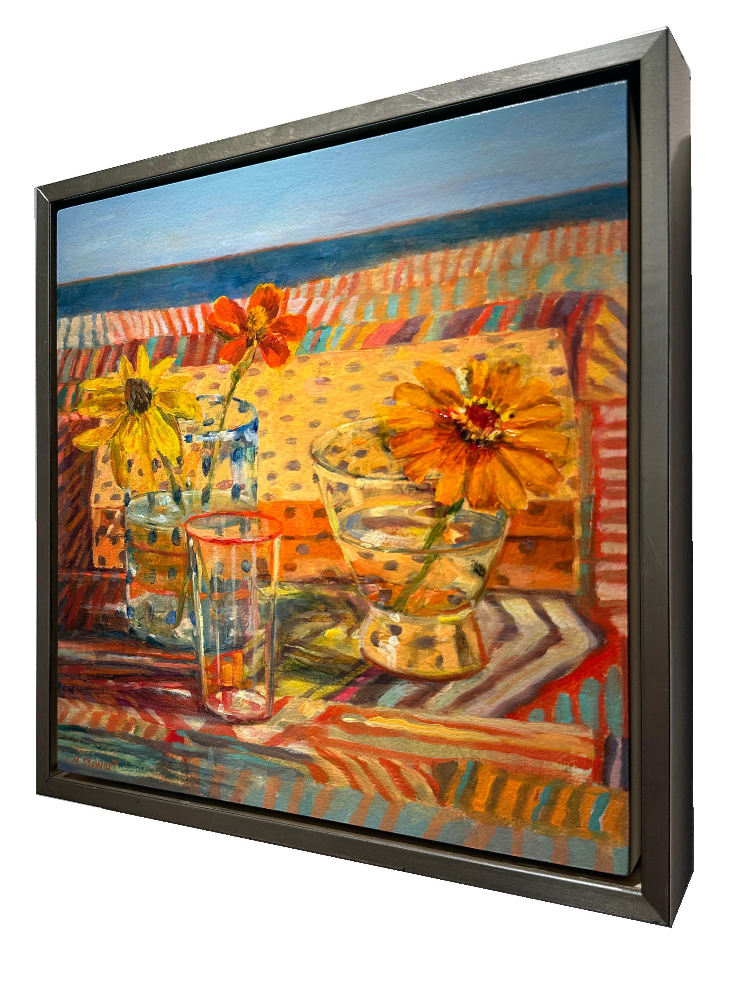 Patrones de septiembre - Pintura al óleo de bodegones impresionistas llenos de color en venta 1