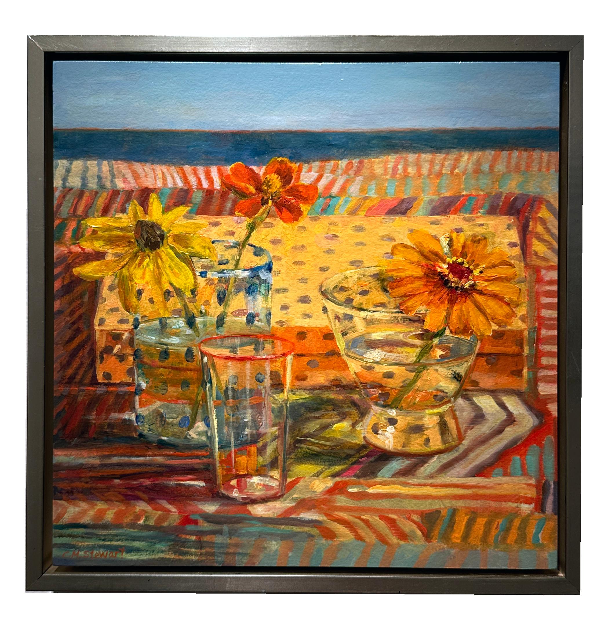 Patrones de septiembre - Pintura al óleo de bodegones impresionistas llenos de color en venta 2