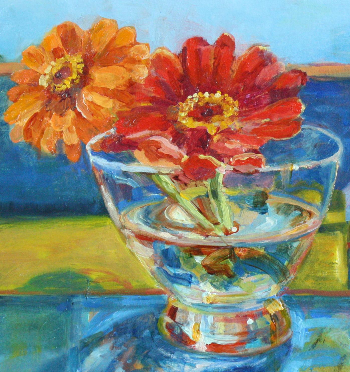 Carol Stewart
Zinnias et Diebenkorn
huile sur papier sur panneau
10.50h x 11w x 1.50d in
26,67h x 27,94w x 3,81d cm
CST013

Grâce à ses peintures éthérées et souvent oniriques, Carol Stewart invite le spectateur à entrer dans son monde, en