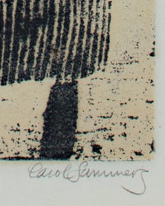 "Bon Apetit, " Original Black and White Woodcut by Carol Summers