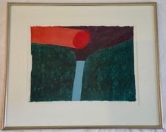 Carol Summers Woodblock Print on Japanese Paper, Corinth Canal