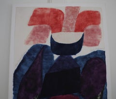 Carol Summers Woodblock Print on Japanese Paper, Night Garden