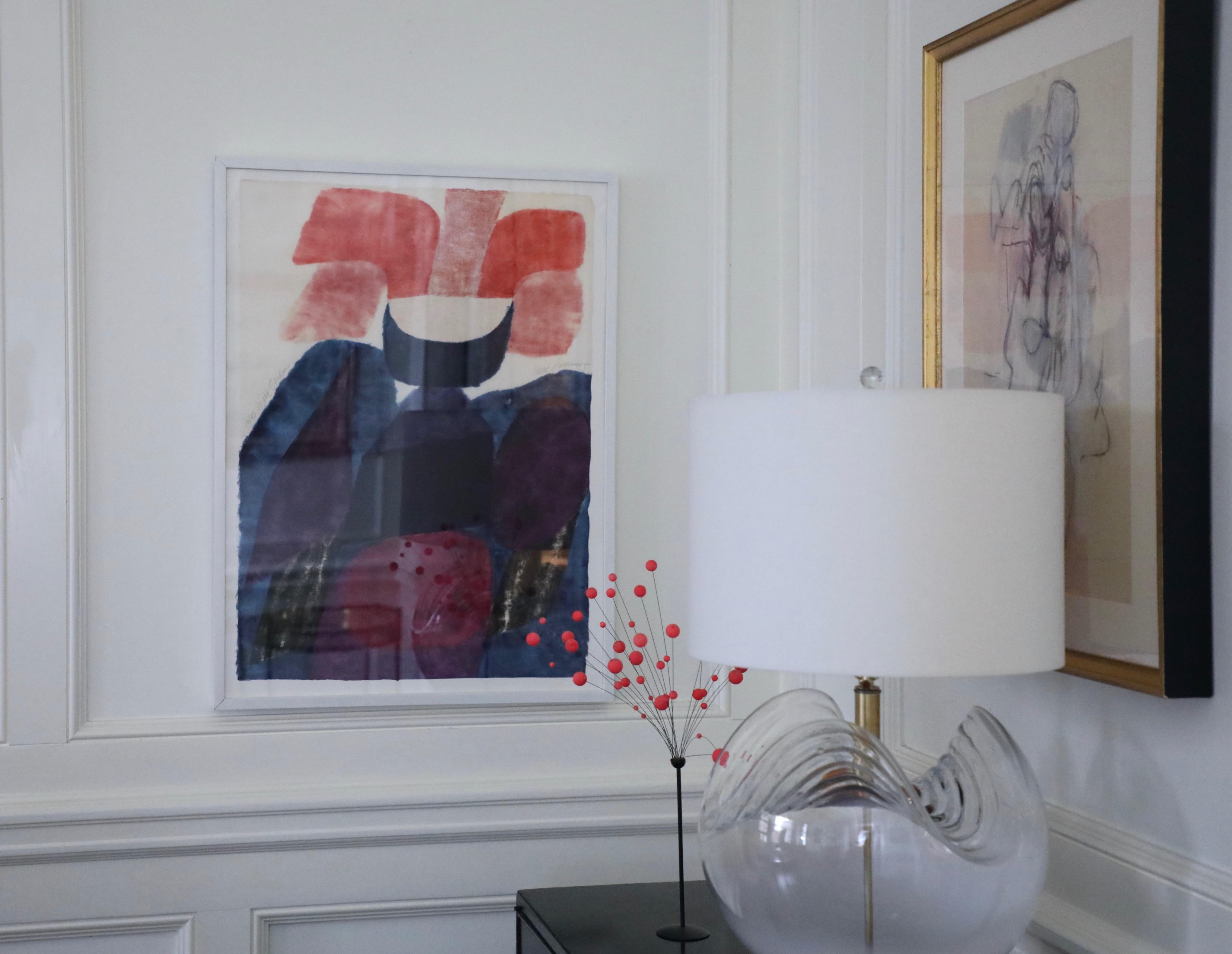 Carol Summers Woodblock Print on Japanese Paper, Night Garden For Sale 4