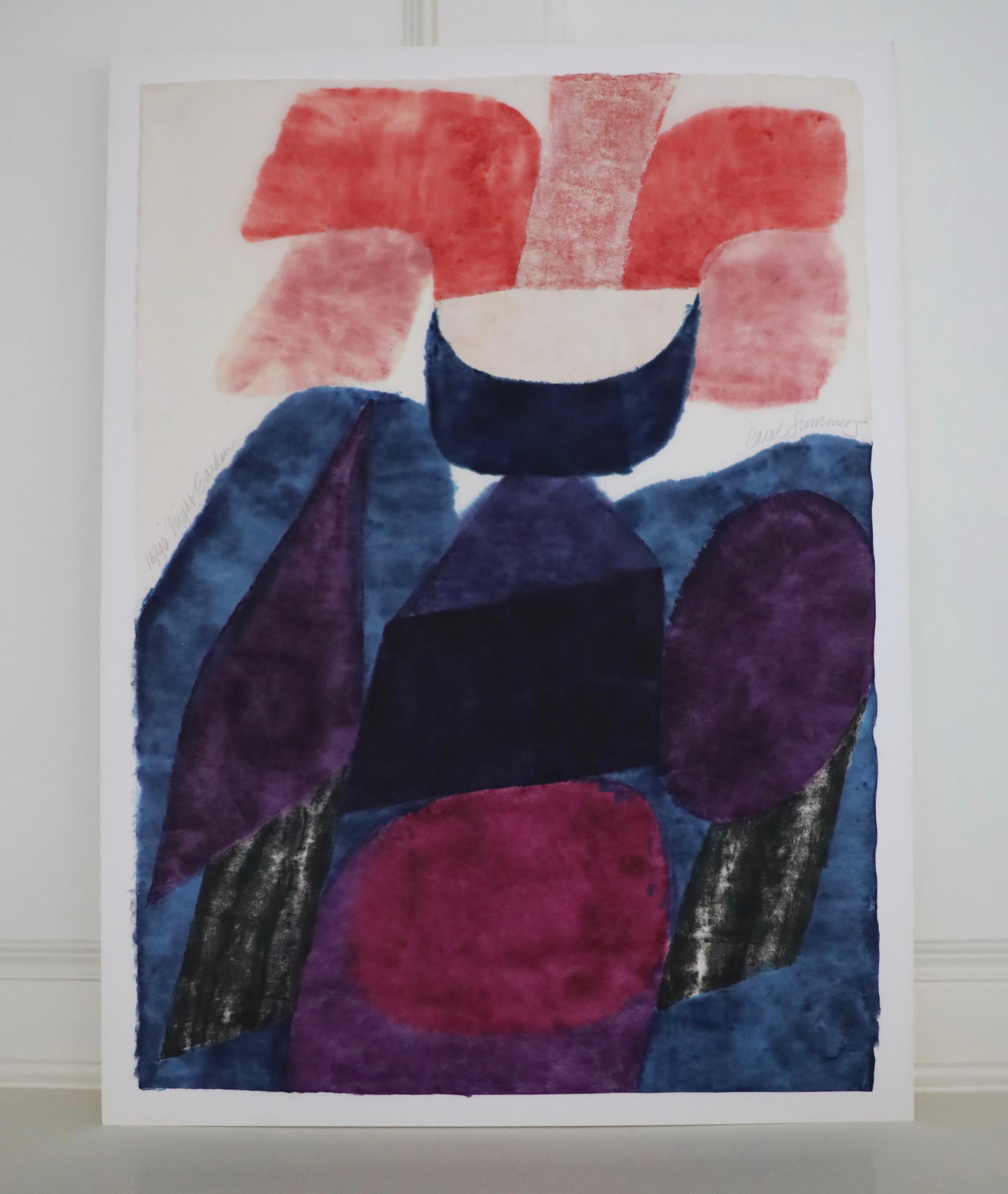 We are especially fond of Carol Summers
 subject matter and color palette from the 1960s and 70s. This edition of only 40 was from 1964. Paper size: 29 1/4" x 21". Signed, dated and numbered 16/40. In likely original wooden frame, painted