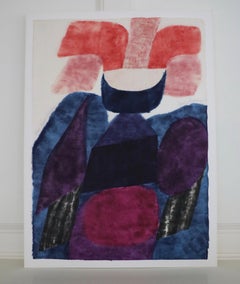 Carol Summers Woodblock Print on Japanese Paper, Night Garden