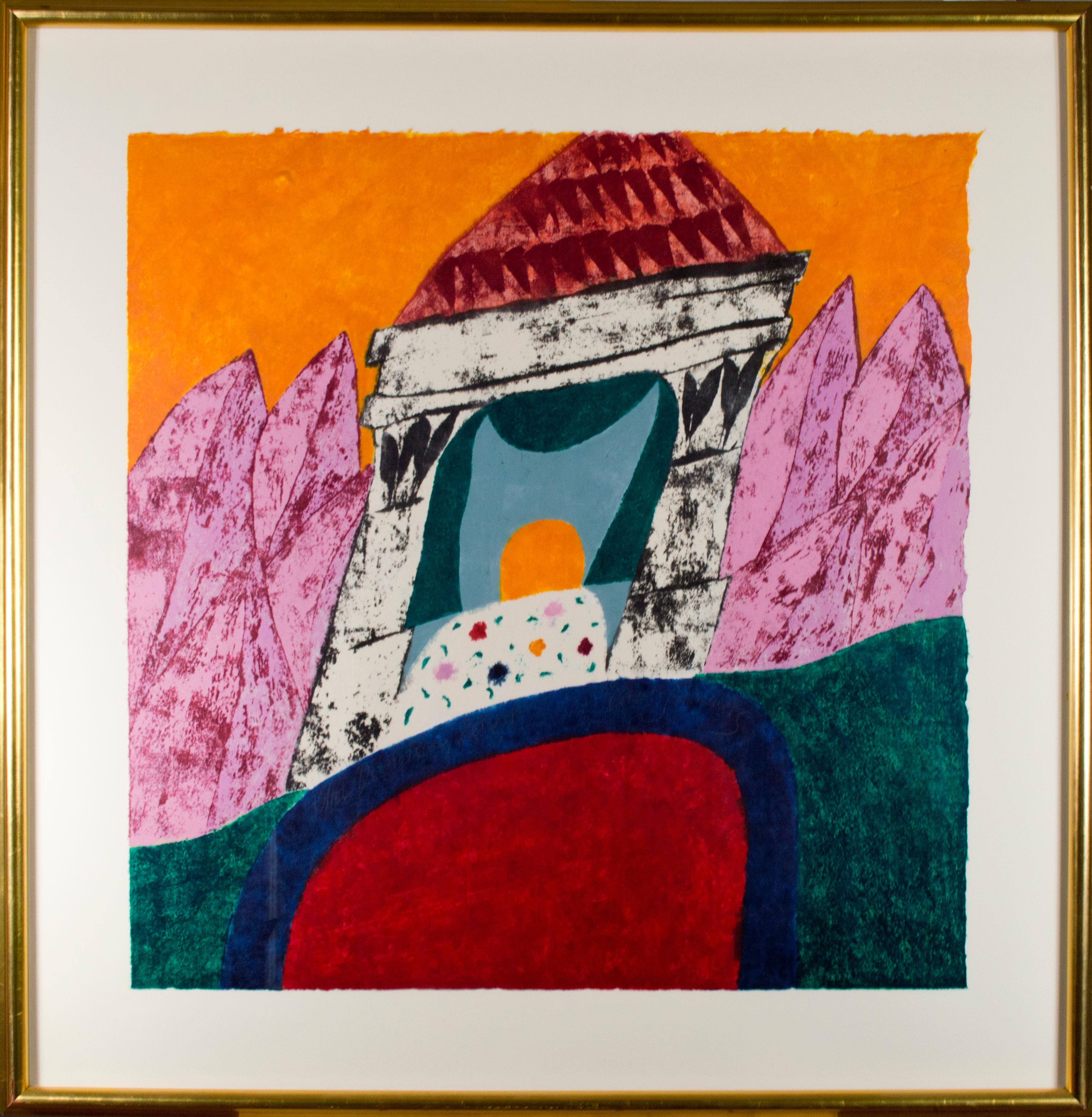 „Diocletian's Retreat“, Holzschnitt und Monotypie, signiert von Carol Summers im Angebot 3