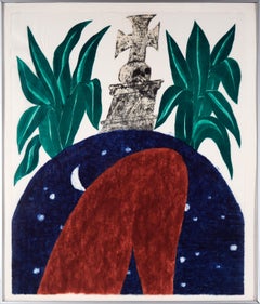 "Tomba della gamba di Santa Anna" Stampa originale su legno, prova d'artista firmata