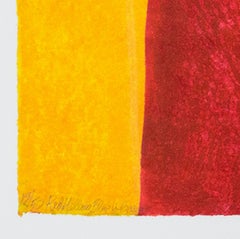 "Rojo, amarillo, azul y verde", xilografía y monotipo en color firmados por Carol Summers