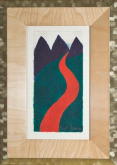 "Rio Tuito (Red Tuito River)" original woodcut print signed by Carol Summers