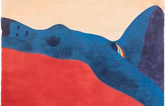 "Sierra Madre, " Desnudo original en xilografía en color firmado por Carol Summers