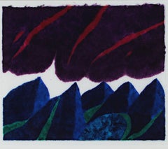 "Sierra Storm, " Woodcut and Monotype signed by Carol Summers