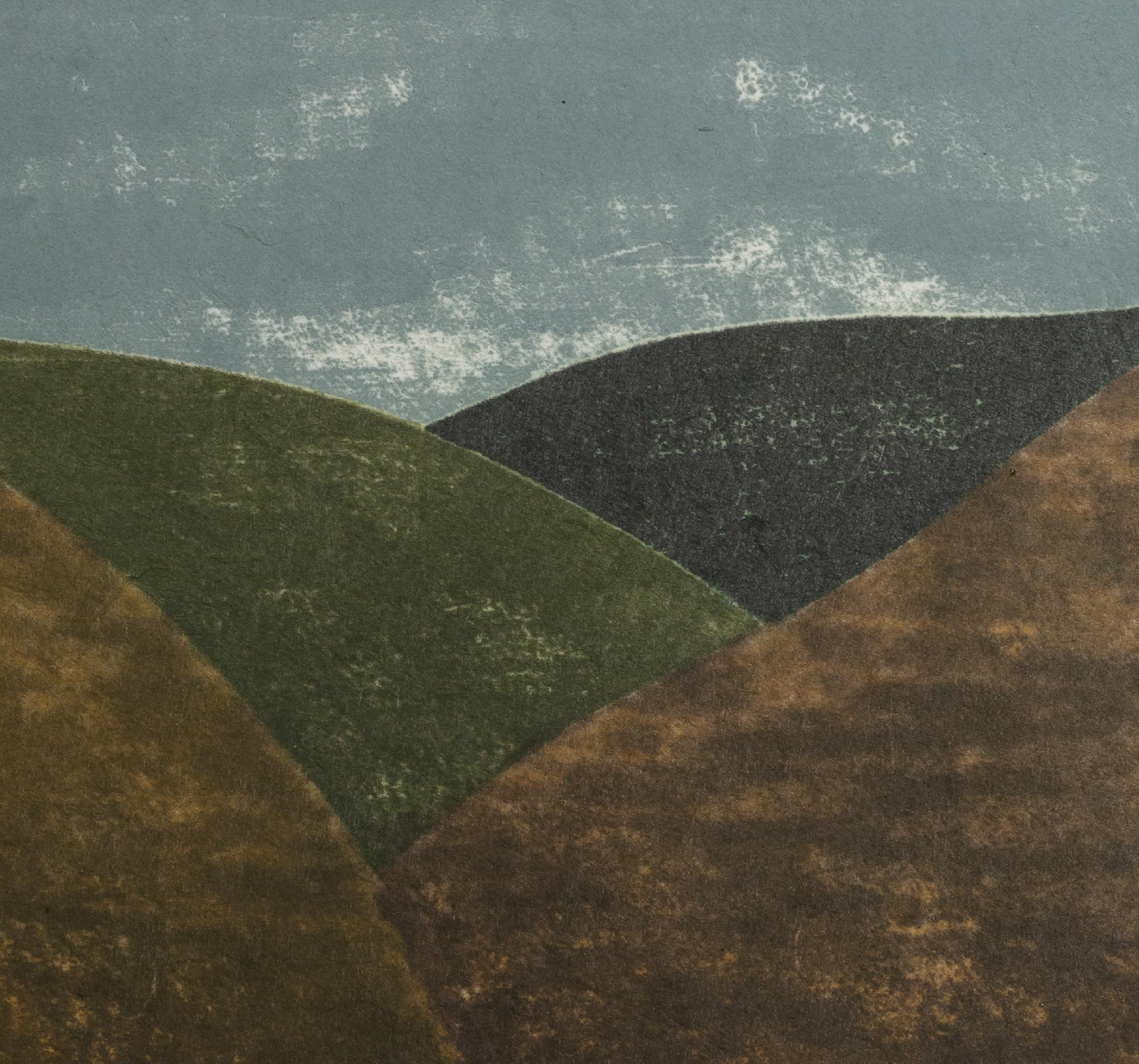 Sunset After Storm - Gray Landscape Print by Carol Summers