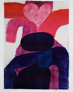 Used "Vesuvio, " Abstract Poster signed by Carol Summers