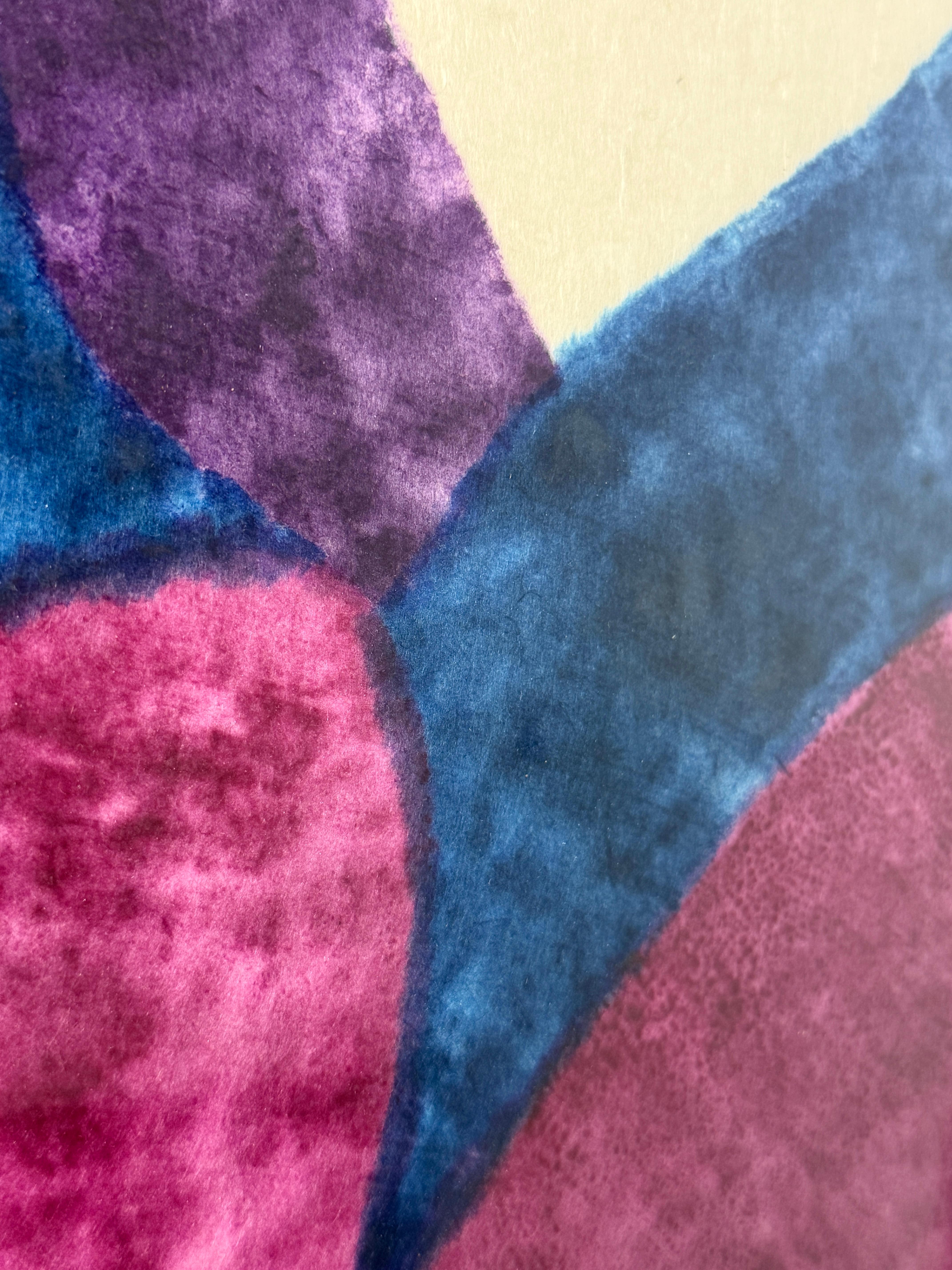 20th Century Carol Summers Sicily Colorful Abstract Modern Woodcut Print Signed Lt Ed 1962 For Sale