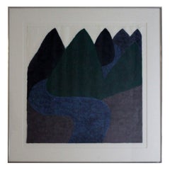 Carol Summers the Li Kiang Signed Modern Color Woodcut 1982 Framed