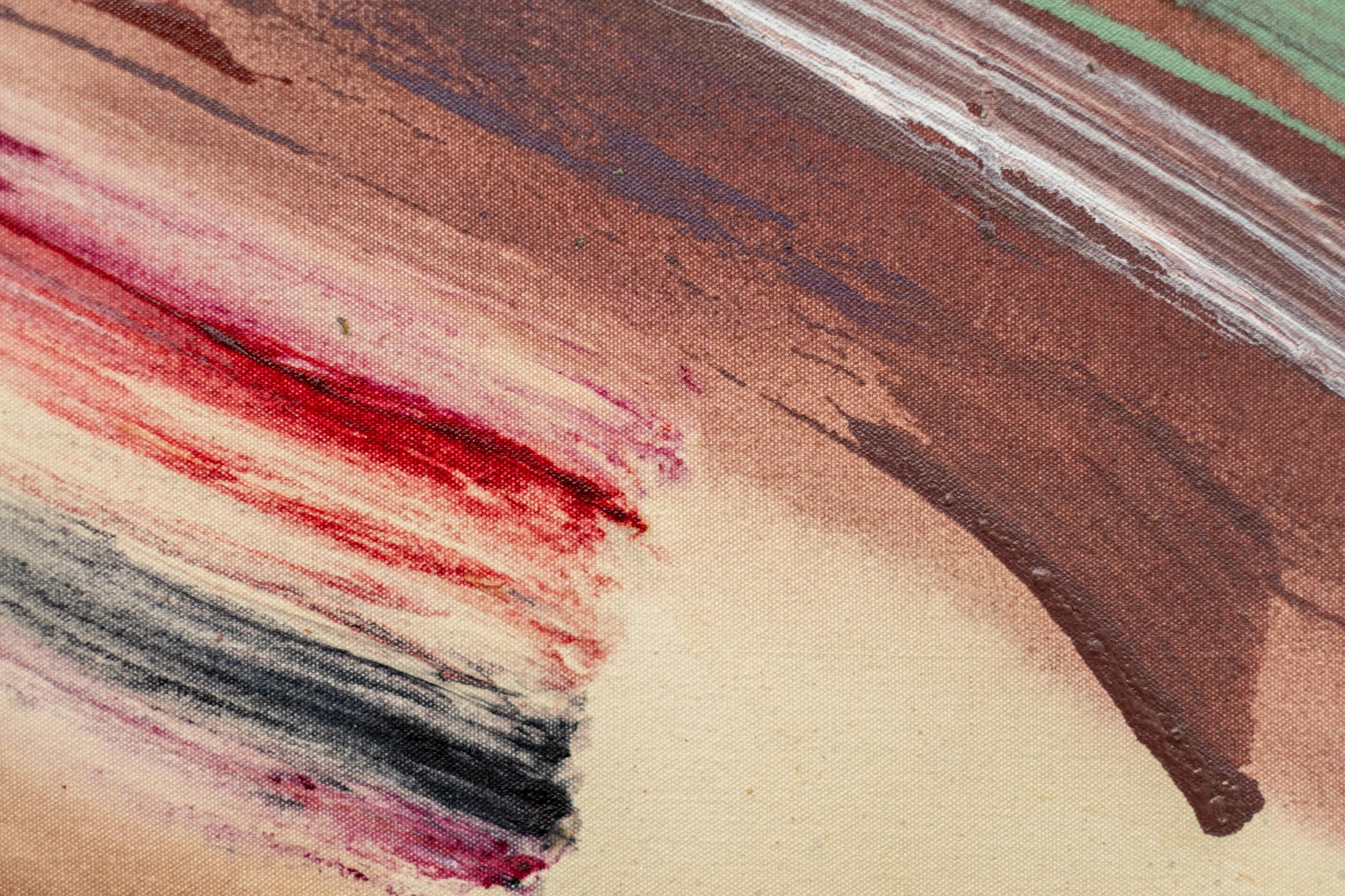 Peppermint - contemporary, gestural, abstract, acrylic on canvas For Sale 9