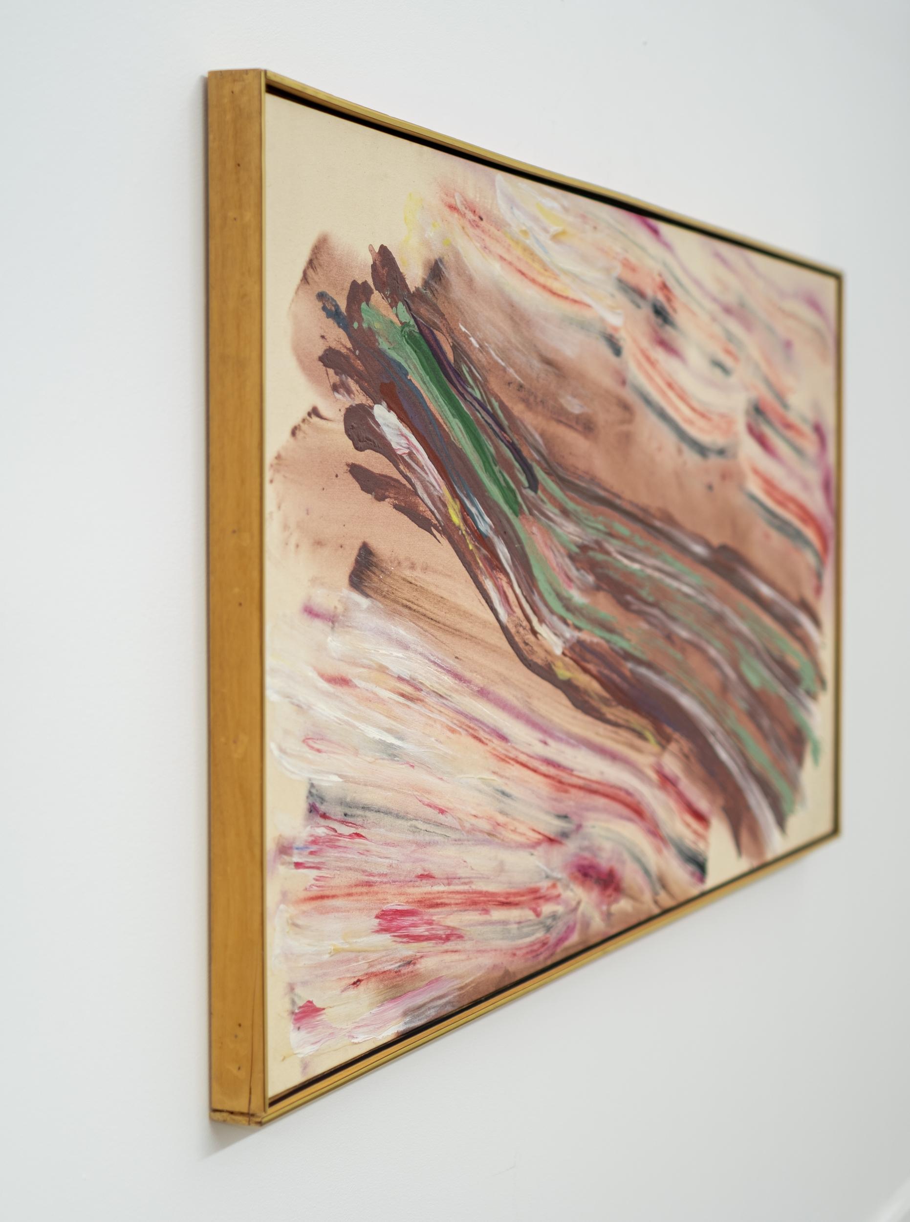 This colourful contemporary abstract painting is by Carol Sutton.

In the 1970s, the paintings of a young Carol Sutton caught the attention of one of America’s best-known art critics, Clement Greenberg, who visited her studio often. The prolific
