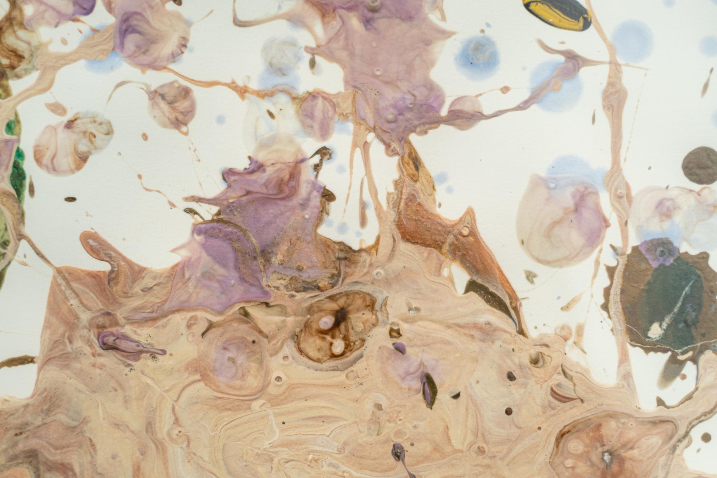 The Surprised Nymph - zeitgenössisch, gestisch, abstrakt, Acryl auf Papier im Angebot 7