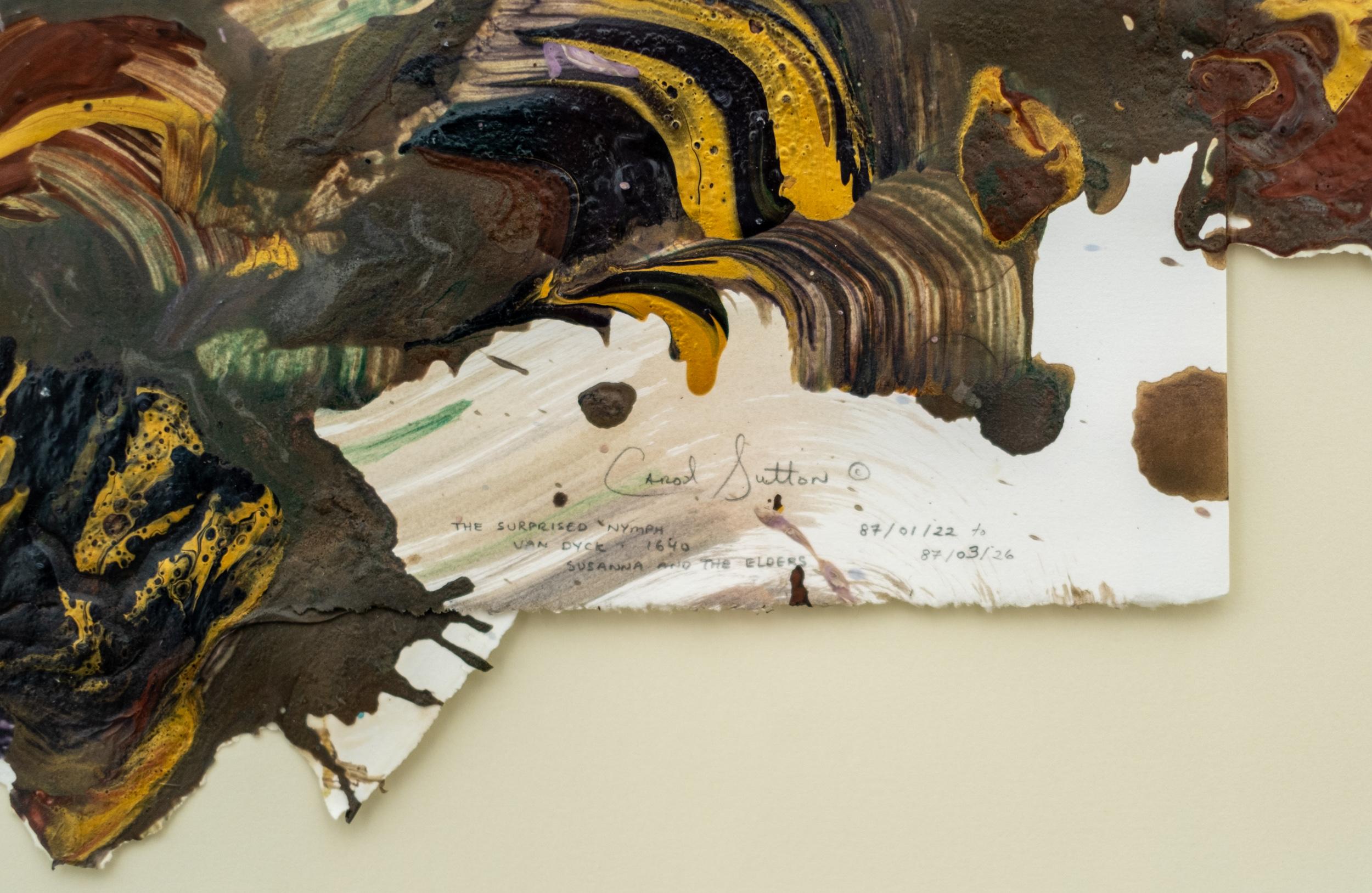 The Surprised Nymph - zeitgenössisch, gestisch, abstrakt, Acryl auf Papier im Angebot 1
