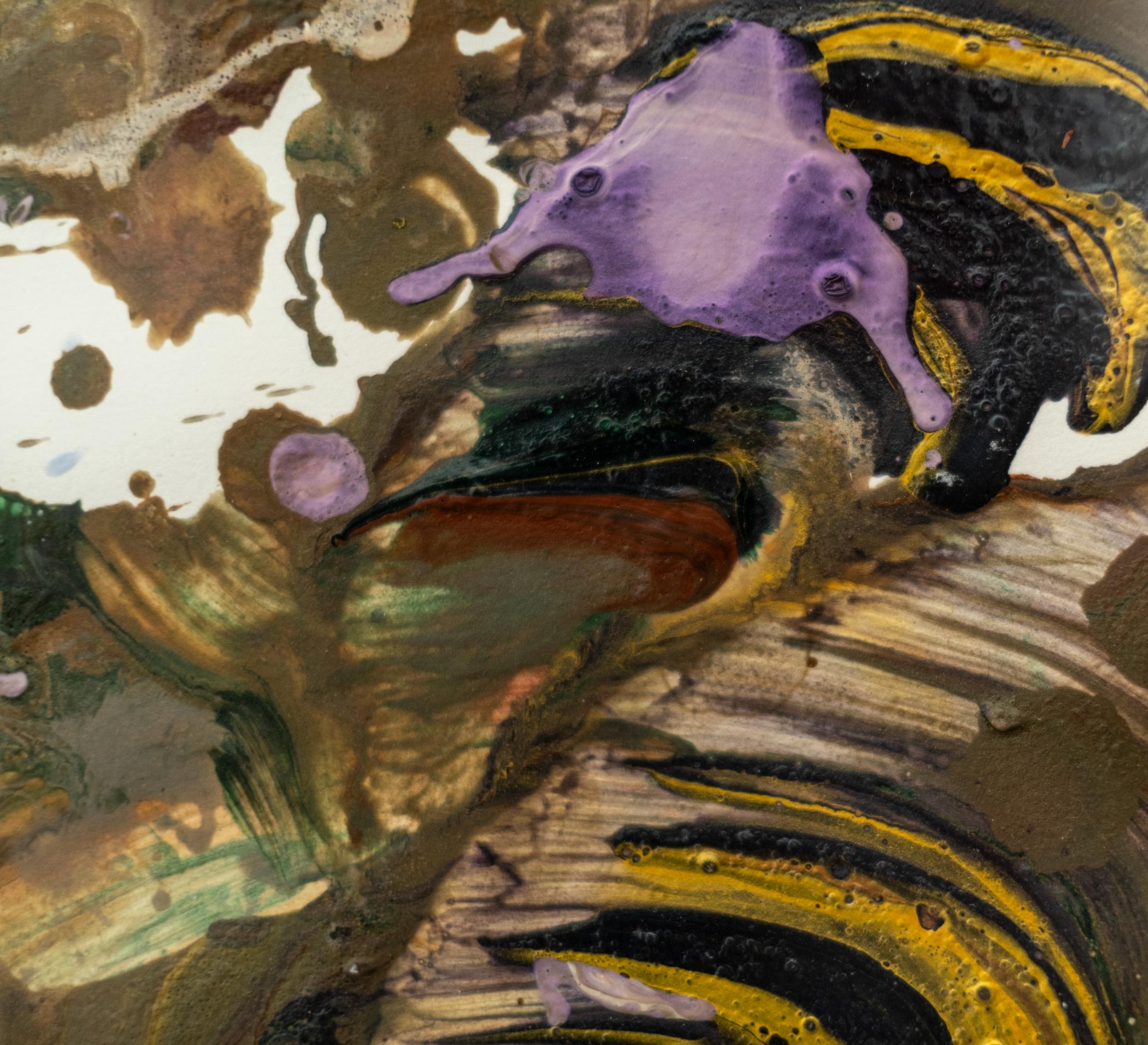 The Surprised Nymph - zeitgenössisch, gestisch, abstrakt, Acryl auf Papier im Angebot 3