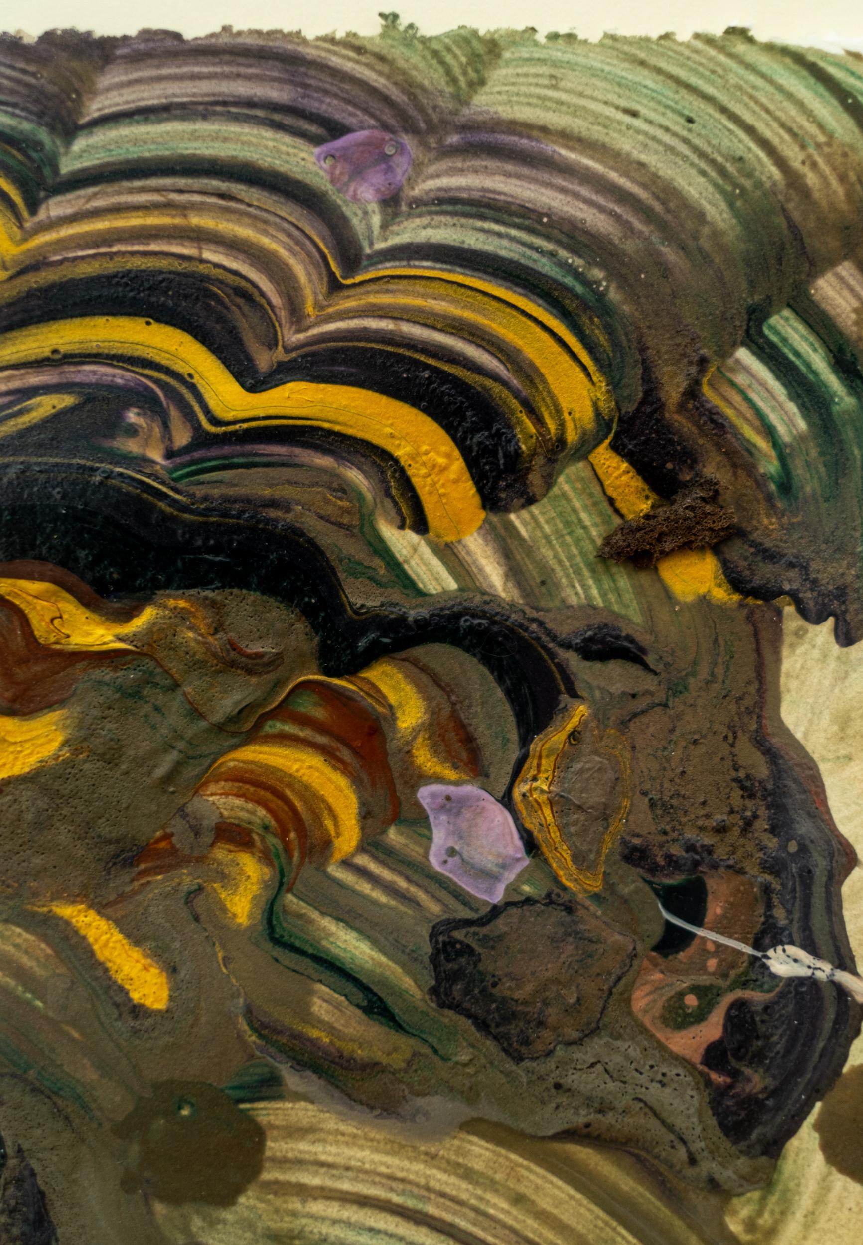 The Surprised Nymph - zeitgenössisch, gestisch, abstrakt, Acryl auf Papier im Angebot 4