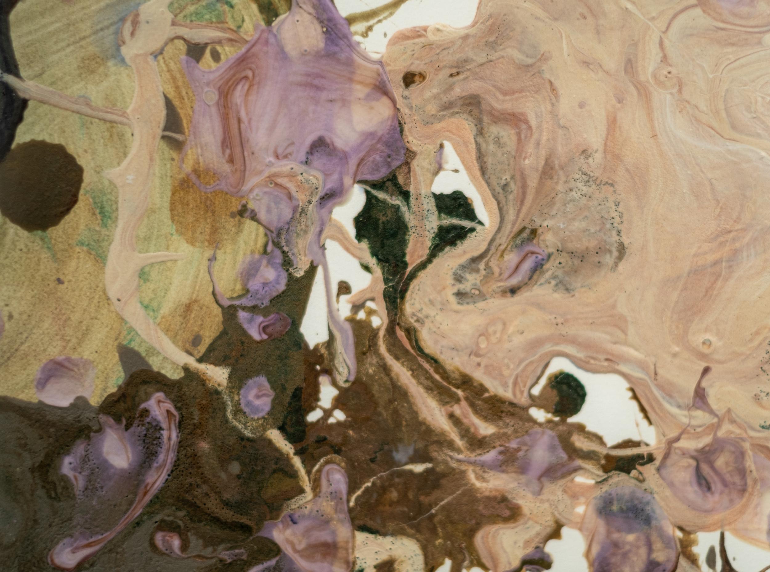 The Surprised Nymph - zeitgenössisch, gestisch, abstrakt, Acryl auf Papier im Angebot 5