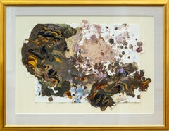 The Surprised Nymph - zeitgenössisch, gestisch, abstrakt, Acryl auf Papier