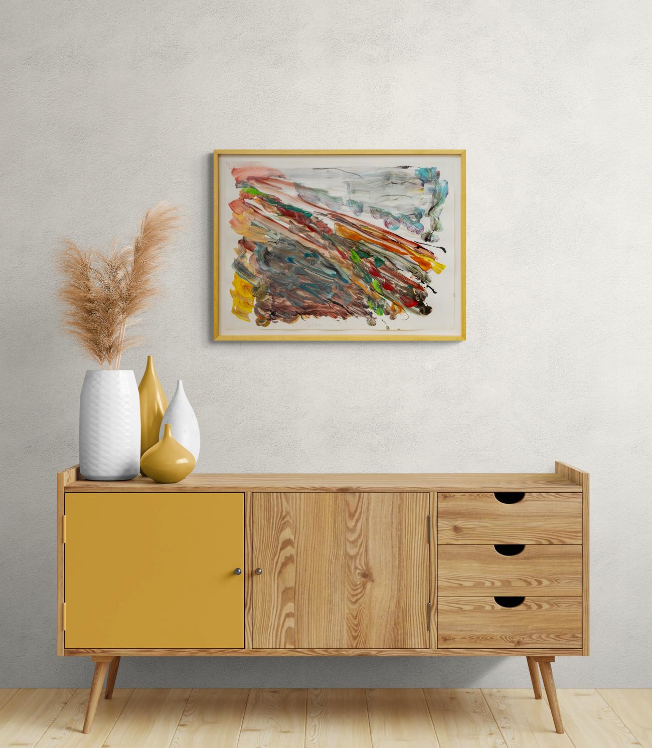 Untitled, 1979 - contemporary, gestural, abstract, acrylic on paper im Angebot 7
