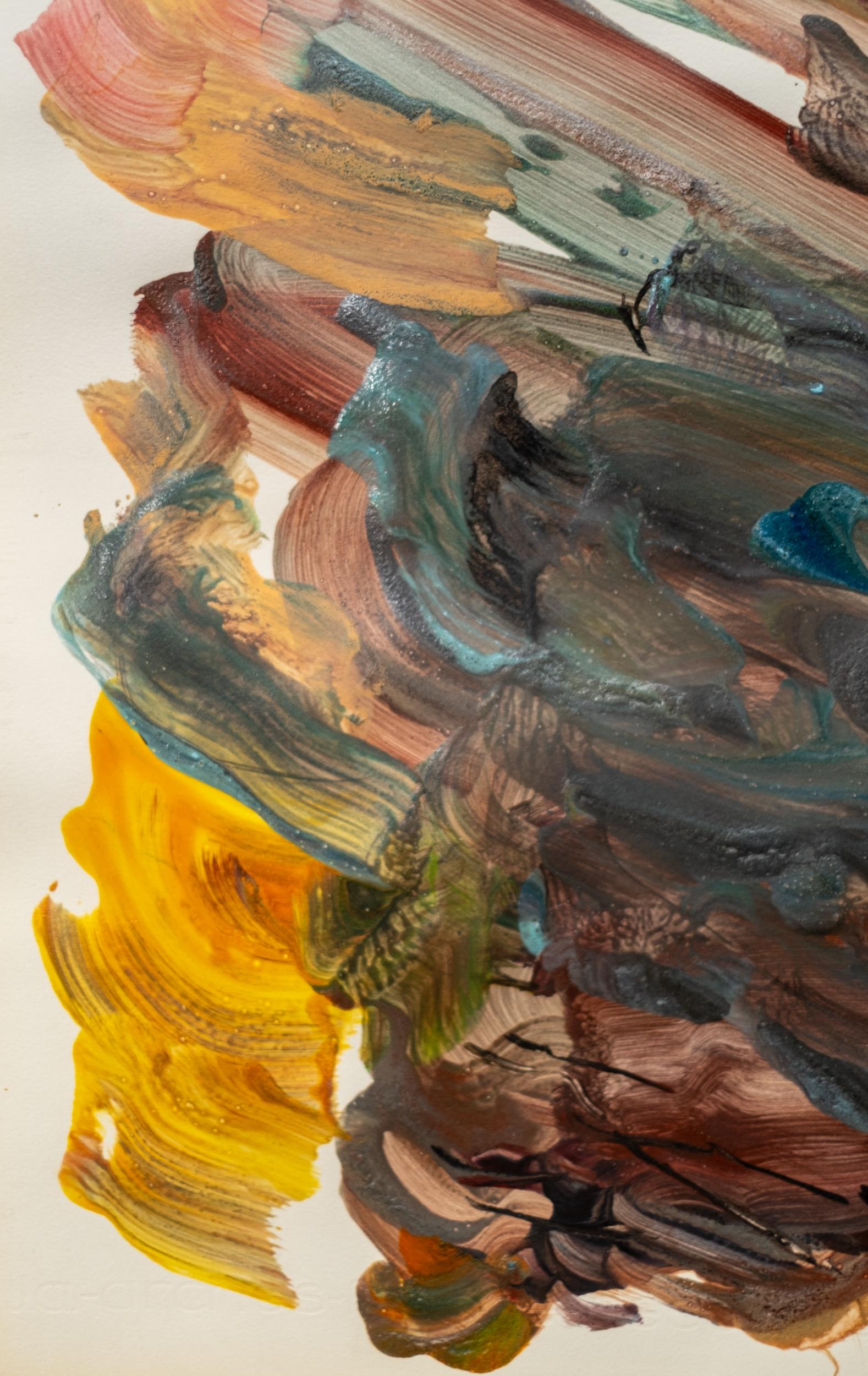 Untitled, 1979 - contemporary, gestural, abstract, acrylic on paper im Angebot 4