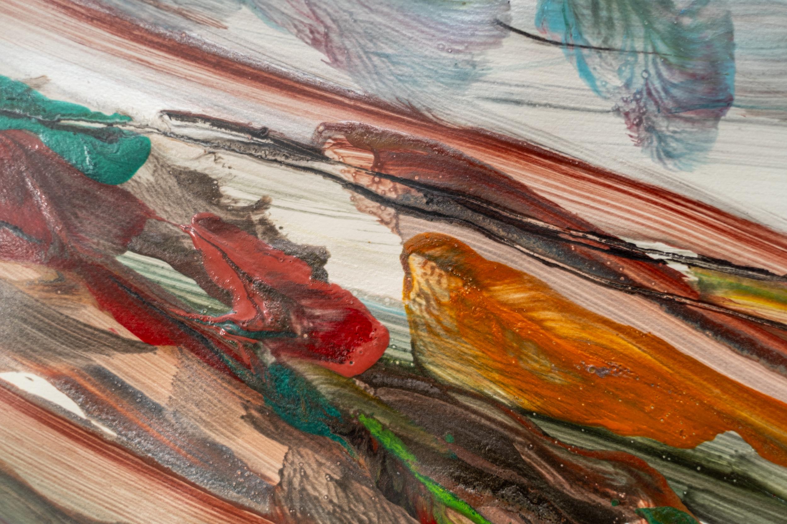 Untitled, 1979 - contemporary, gestural, abstract, acrylic on paper im Angebot 6