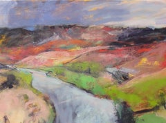 Big Rio, Originales zeitgenössisches expressionistisches Landschaftsgemälde auf Leinen