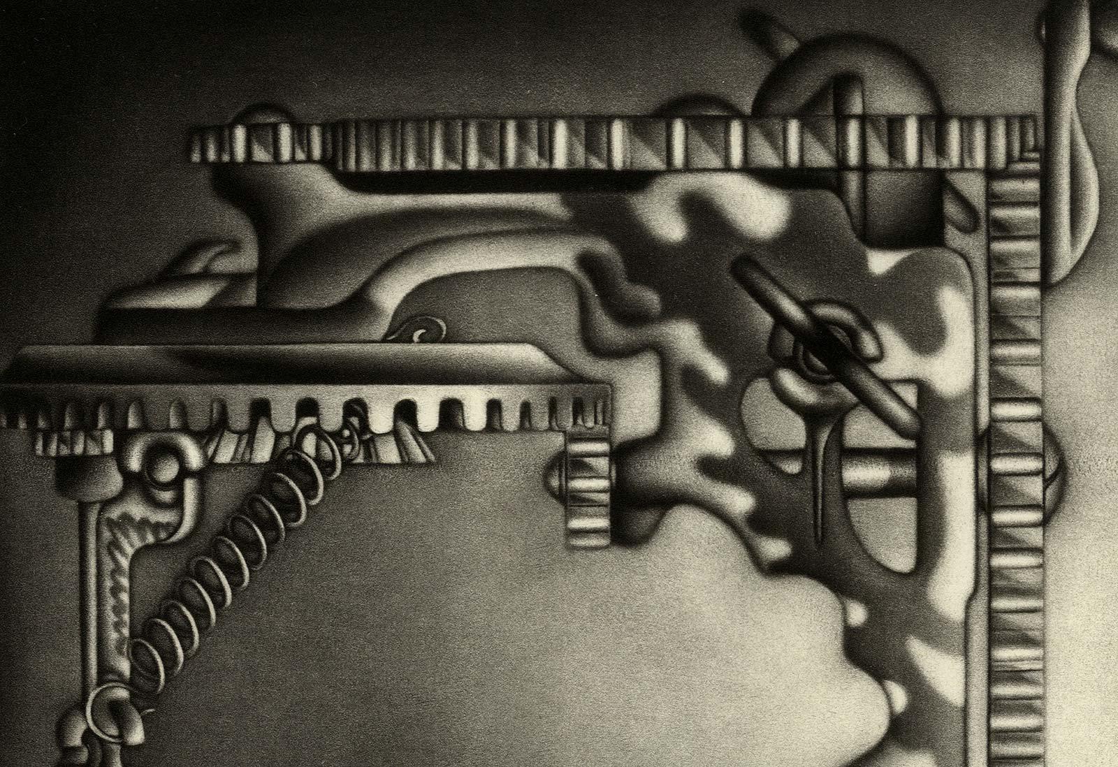 Pelador de Manzanas II (un utensilio de cocina interpretado por los cuadros de Yves Tanguy) - Print de Carol Wax