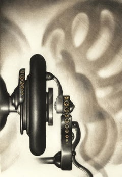 Singer III (The wheel turning part of a sewing machine casts shadows on wall)