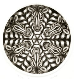 Vintage Zebragram (a stylized circular design created by repeated imagery of a zebra)