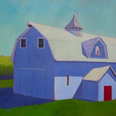 Carol Young, "Blueberry Barn", Barn Landscape Acrylic Painting on Board, 2020