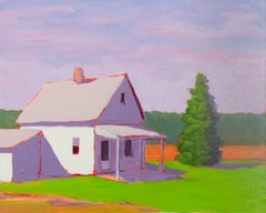Vintage "Farmhouse Manor" Contemporary Landscape Painting