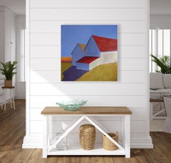 "Hillside Pasture, " Contemporary Barn Painting