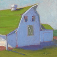 'Hopkins Barn', Small Contemporary Barn Acrylic Painting