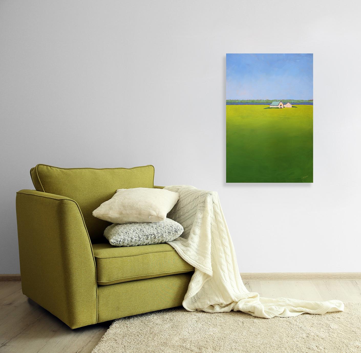 Peinture de paysage «ickled Pasture » (piquée) - Painting de Carol Young