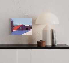 "Winter's Shadow" Contemporary Winter Barn Landscape Painting