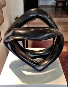 Bronze Black Sculpture 'O.T. 2' by Carola Eggeling, Patinated Bronze