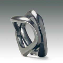 Scultura nera in bronzo 'AT&T. II' di Carola Eggeling, bronzo patinato