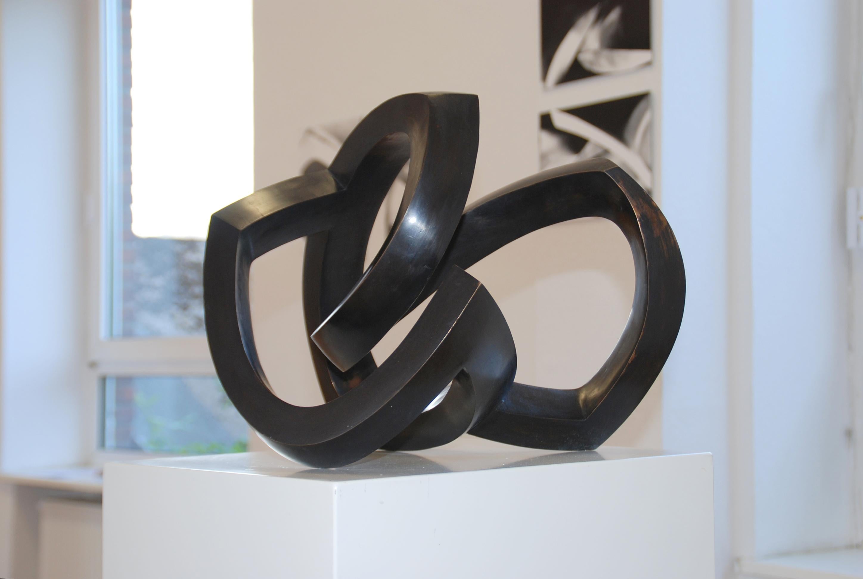 Bronze Black Sculpture 'O.T. VI' by Carola Eggeling, Patinated Bronze For Sale 1