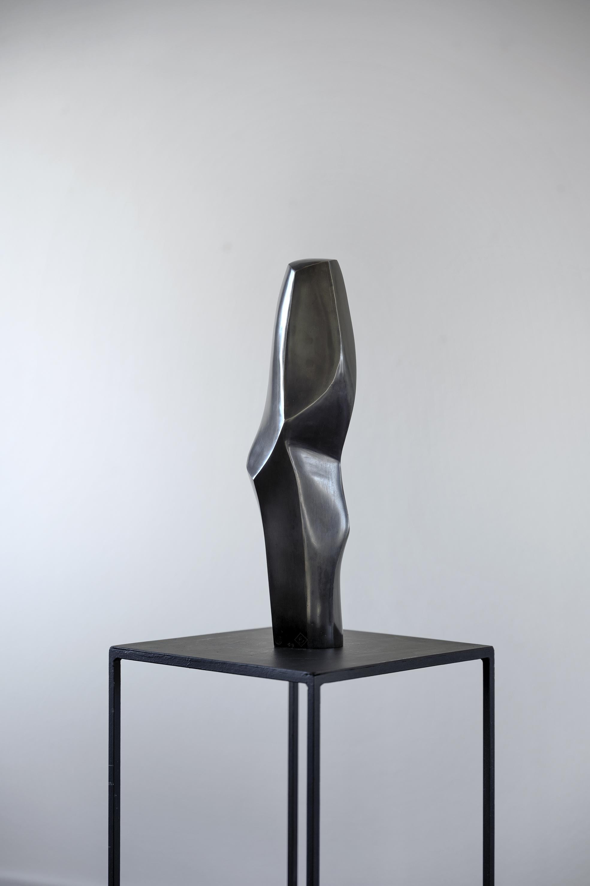 Bronze Black Sculpture 'Stele III' by Carola Eggeling, Bronze Patinated
