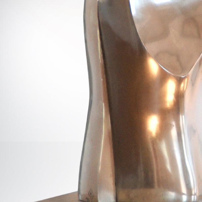 Silver Sculpture 'Phönix I' by Carola Eggeling
Abstract sculpture with beautiful curved lines.

German silver sculpture (alloy of copper, nickel and zinc)
Numbered and signed artwork
Limited edition of 9
Measures: 34 x 13 x 21 cm.
Lead time: 8 weeks