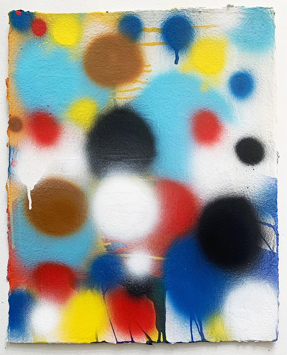 Carolanna Parlato Abstract Painting - Attractors V, 2022, vibrant and abstract acrylic work on handmade paper