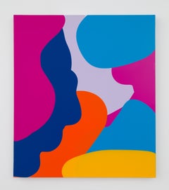 Breakers, 2024, vibrant, acrylic and pouring mediums on canvas