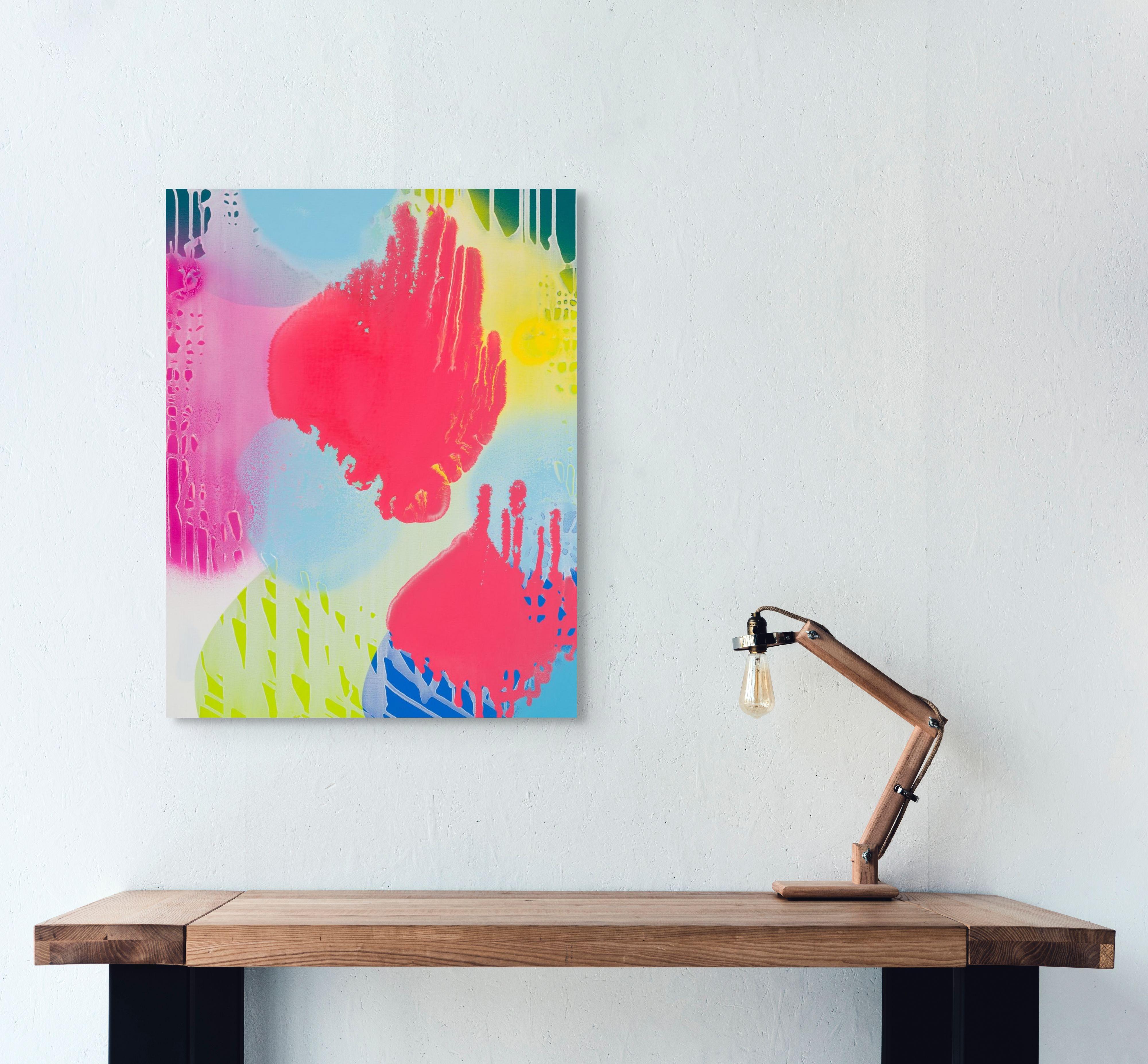 Bougies de marais vibrantes, acryliques et supports de coulage sur toile - Painting de Carolanna Parlato