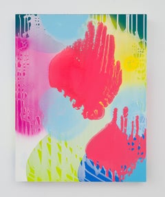 Swamp Candles, vibrant, acrylic and pouring mediums on canvas