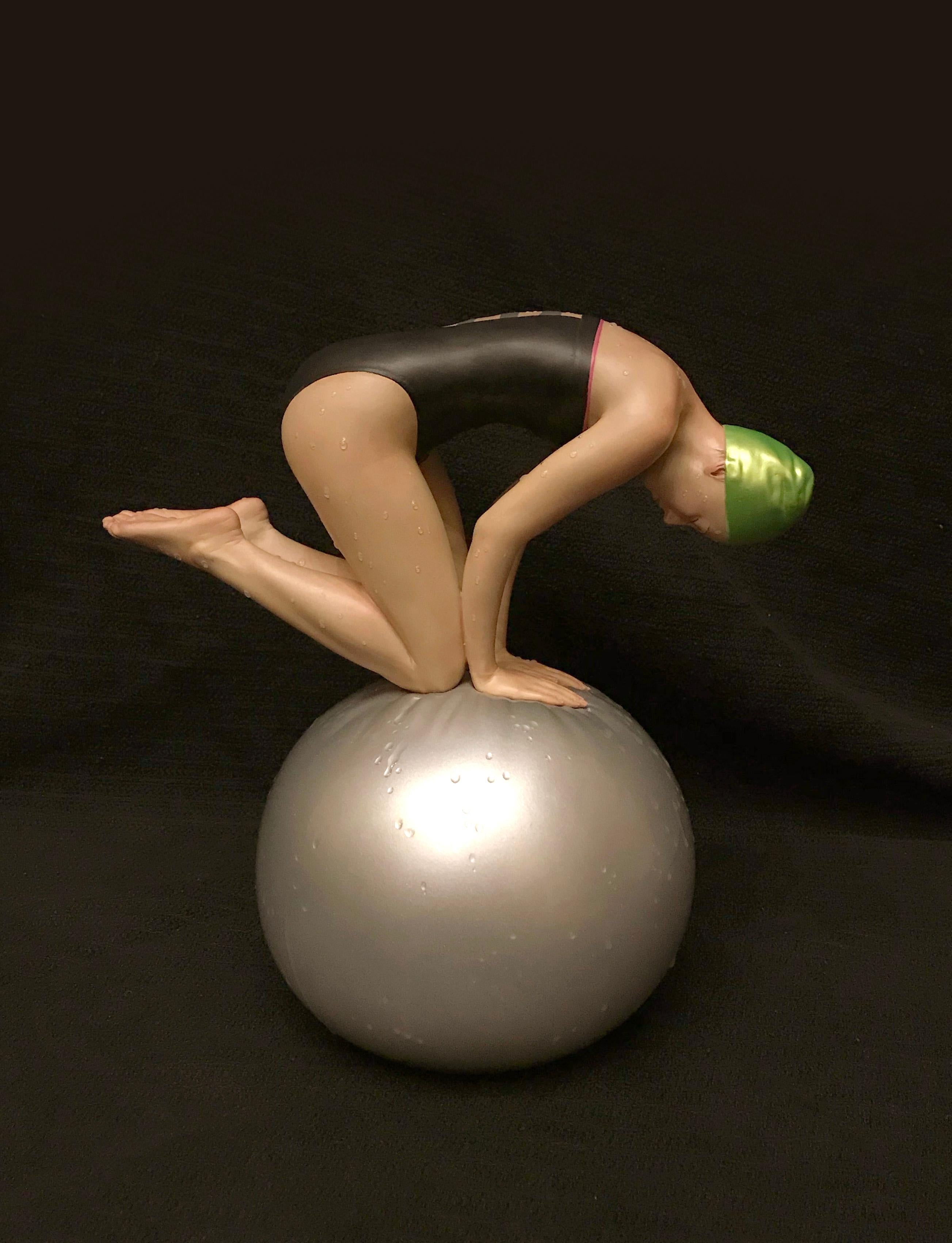 Artist: Carole A. Feuerman, American (1945 - )
Title: Miniature Quan
Year: 2014
Medium: Resin Sculpture, signed and numbered
Edition: 3/99
Size: 17 x 10 x 8 in. (43.18 x 25.4 x 20.32 cm)